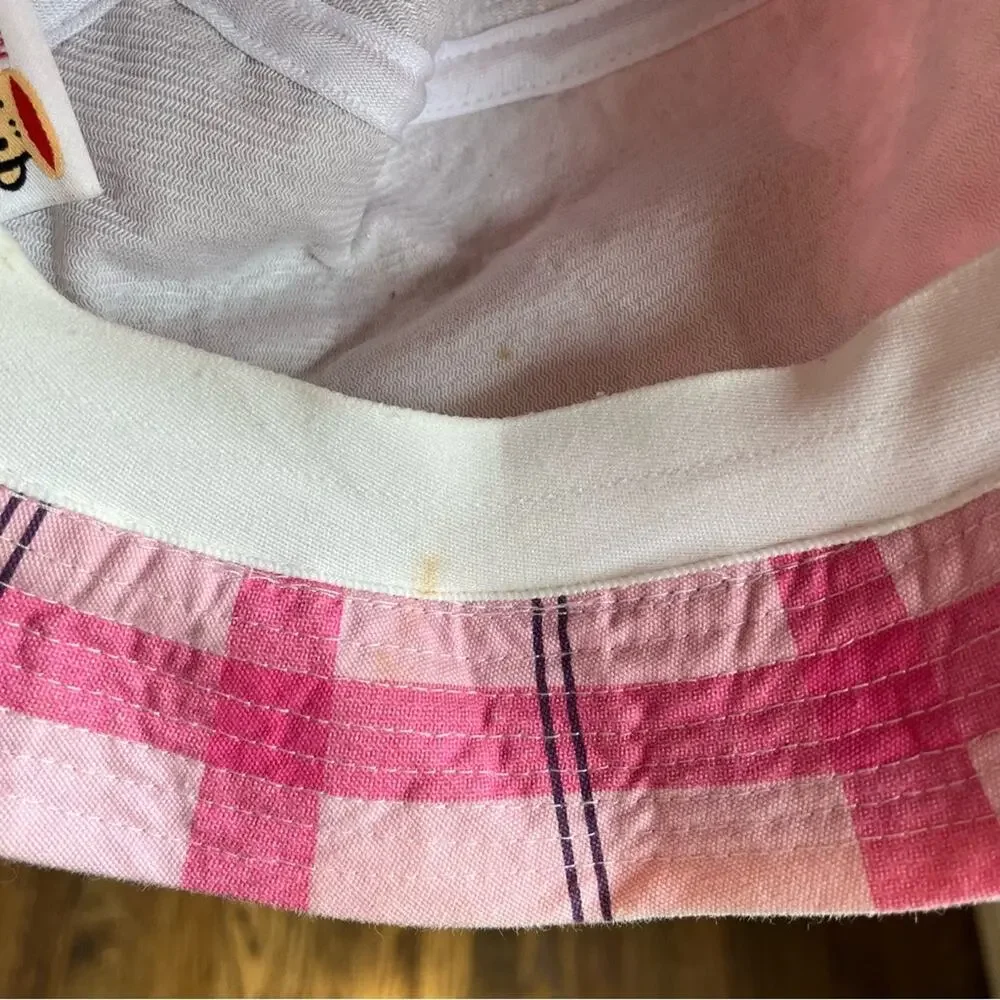 Paul Frank Pink Bucket Hat Plaid 2000s Y2K Vintage Cotton Kidcore Girls One Size